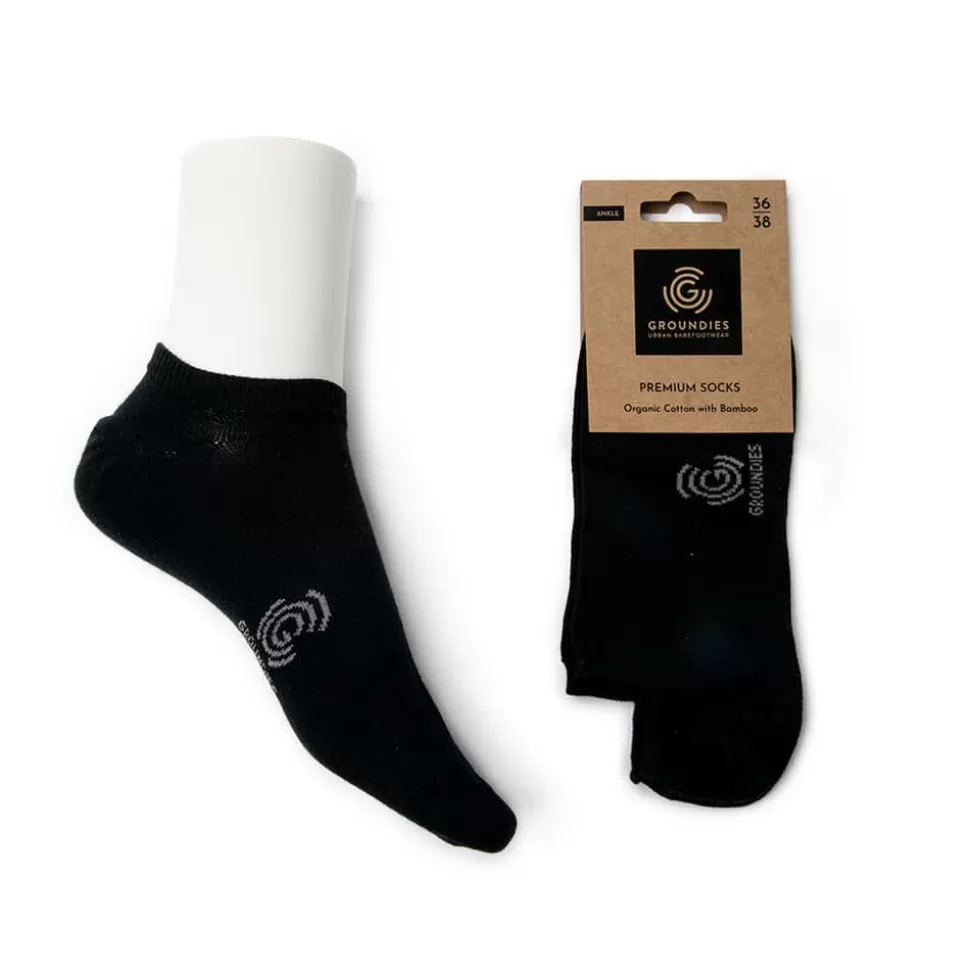 Groundies ® Premium-Socken (Ankle Socks) Schwarz Discount