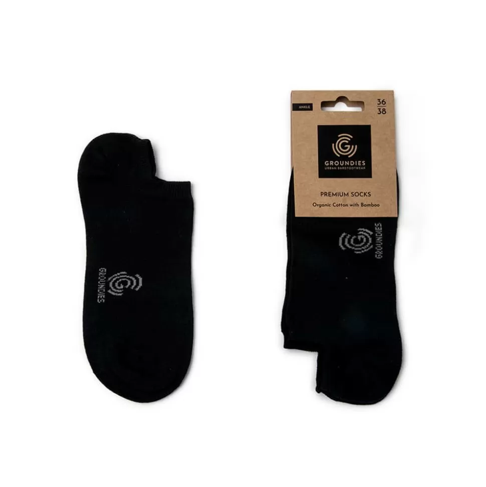 Groundies ® Premium-Socken (Ankle Socks) Schwarz Discount